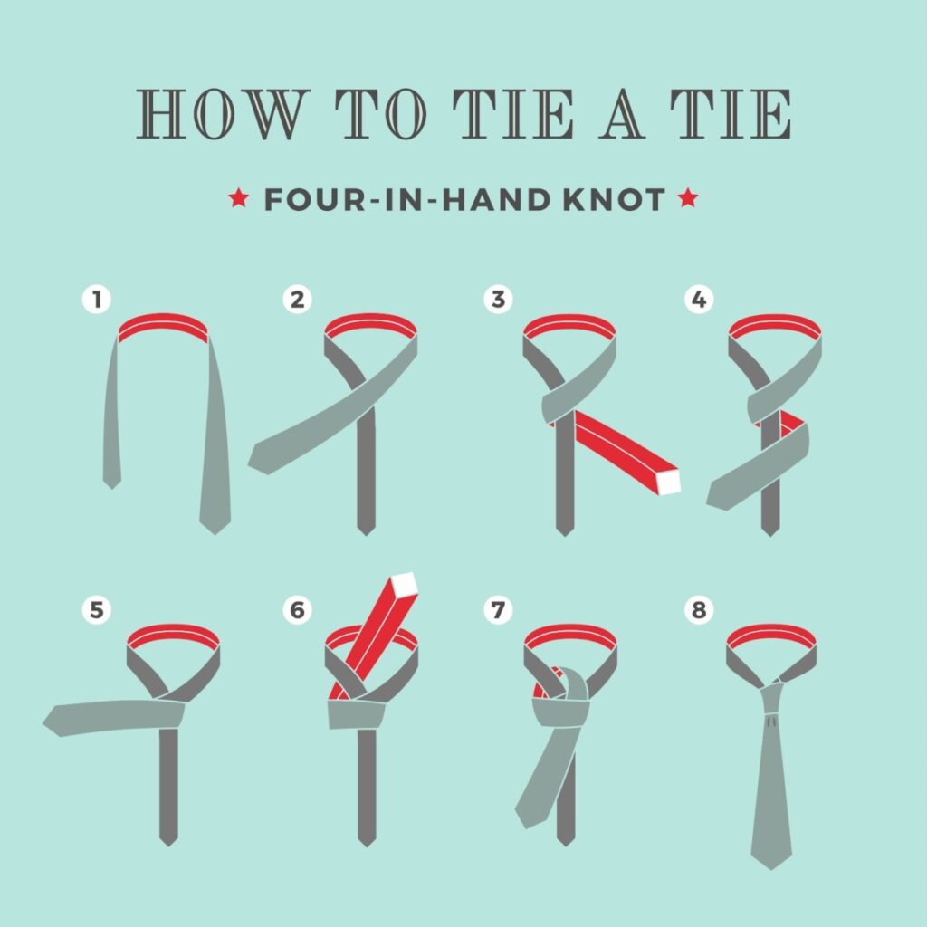 jak zawiązać krawat: węzeł four in hand