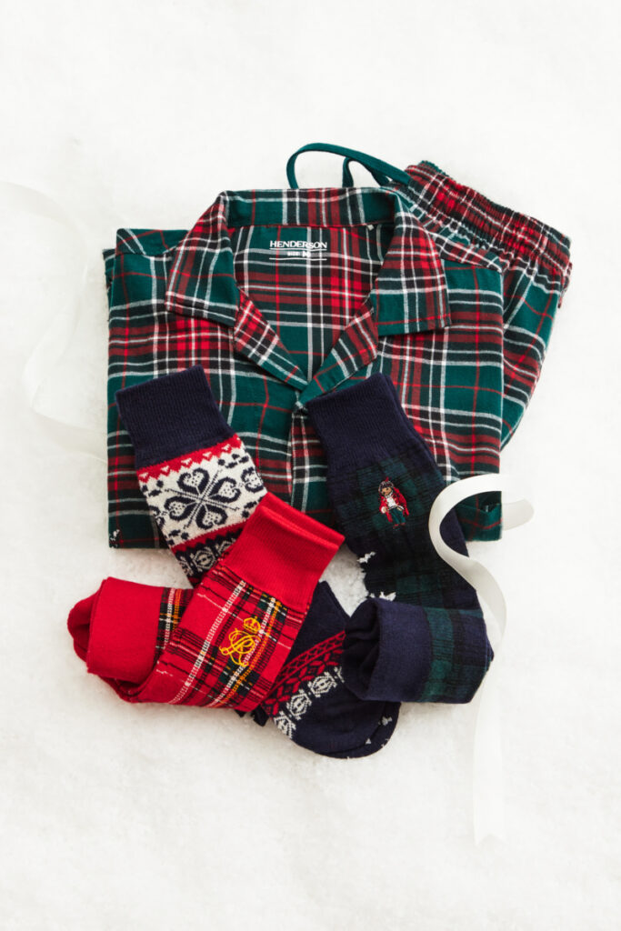 piżama w kratkę i skarpetki polo ralph lauren