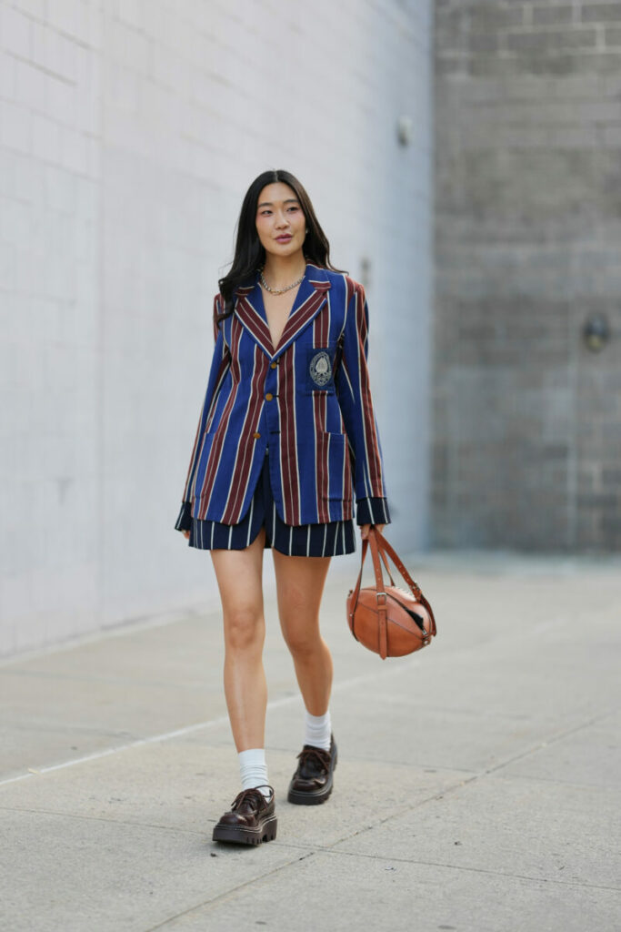 marynarka damska w paski, na jesień