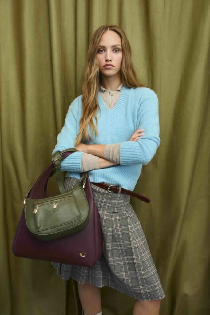 oliwkowa torebka skórzana